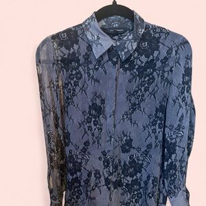 Women’s Black & Gray Floral Shirt